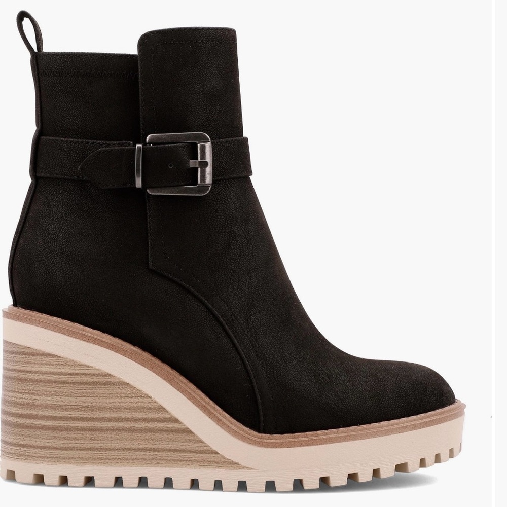 Suede Wedge Bootie